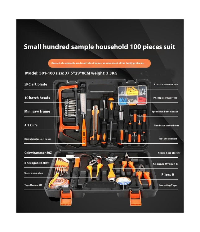 Universal Small Tool Box for Car Owners - Carbon Steel Portable Vehicle Hardware Tool Set