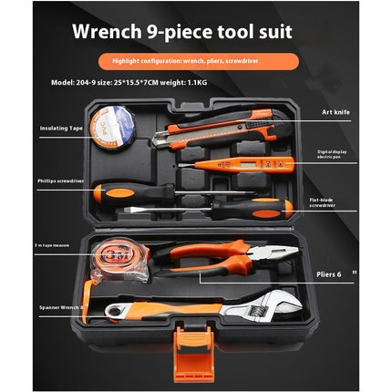 Hand Tool Set with Storage Box, General Basic Repair Tool Set with Hammer Pliers Wrenches