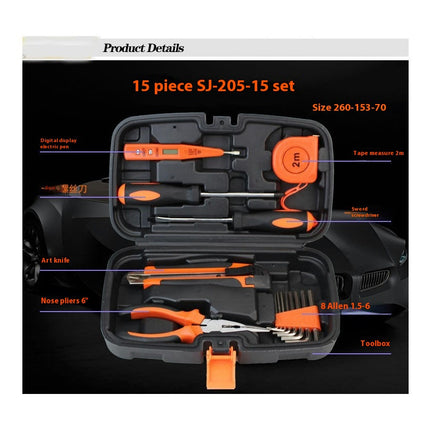 Tool Set, General Household Hand Tool Kit, Auto Repair Tool Box with Plastic Toolbox Storage Case
