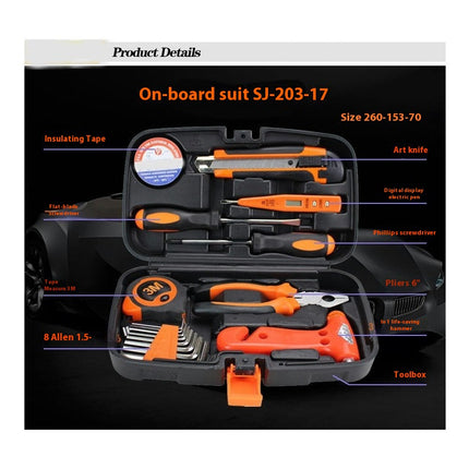Tool Set, General Household Hand Tool Kit, Auto Repair Tool Box with Plastic Toolbox Storage Case