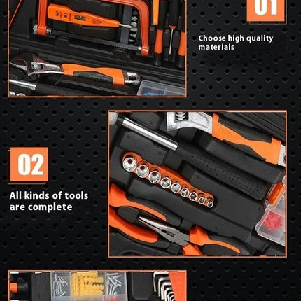 82-piece Carbon Steel Hardware Tool Box Set - Basic Household Tool Box Set
