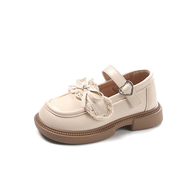 Little Girl's Faux Leather Shoes Wedding Party Cute Bow Princess Shoes