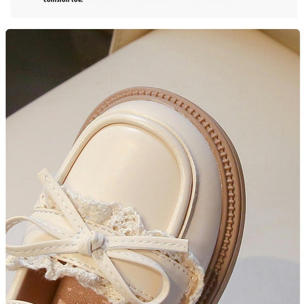 Little Girl's Faux Leather Shoes Wedding Party Cute Bow Princess Shoes