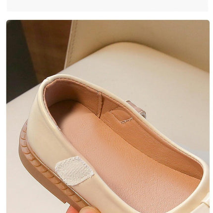 Girls Bow School Uniform Shoes Mary Jane Flats Faux Leather Shoes