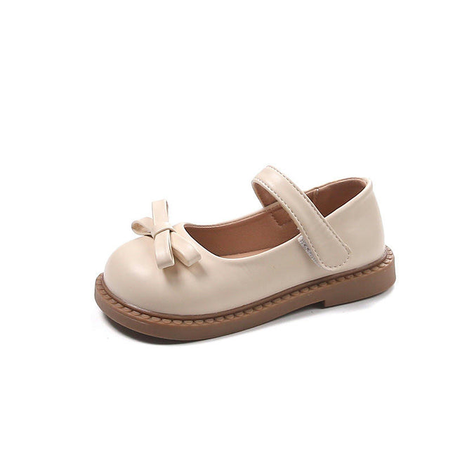 Girls Bow School Uniform Shoes Mary Jane Flats Faux Leather Shoes