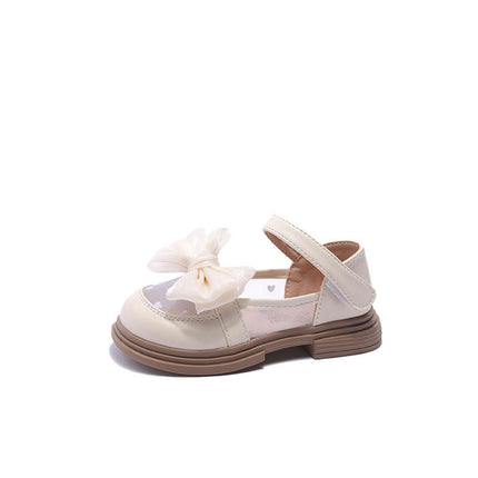 Girls Platform Mary Jane Faux Leather Shoes Bow Princess Shoes
