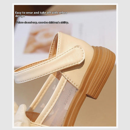 Girls Platform Mary Jane Faux Leather Shoes Bow Princess Shoes