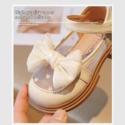 Girls Platform Mary Jane Faux Leather Shoes Bow Princess Shoes