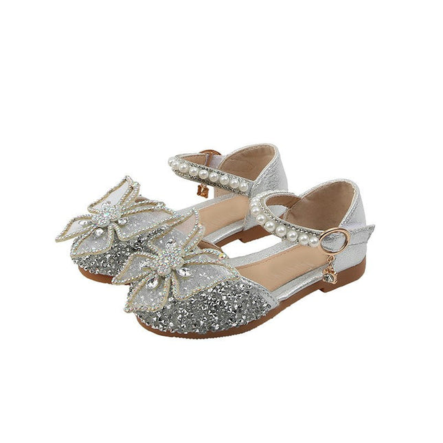 Toddler Girls Flats Dress Shoes Sequins Butterfly Mary Jane Wedding Party Shoes