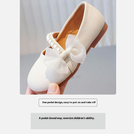Girls Flat Mary Jane Princess Shoes Bow Dress School Uniform Shoes