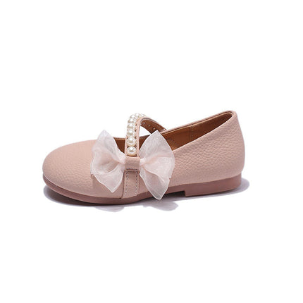 Girls Flat Mary Jane Princess Shoes Bow Dress School Uniform Shoes