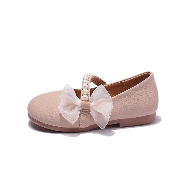 Girls Flat Mary Jane Princess Shoes Bow Dress School Uniform Shoes