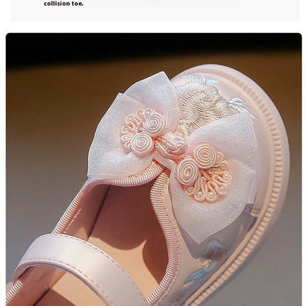 Girls Cute Traditional Embroidered Flower Flats Princess Shoes