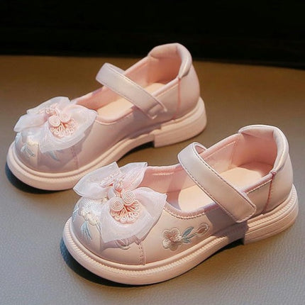 Girls Cute Traditional Embroidered Flower Flats Princess Shoes