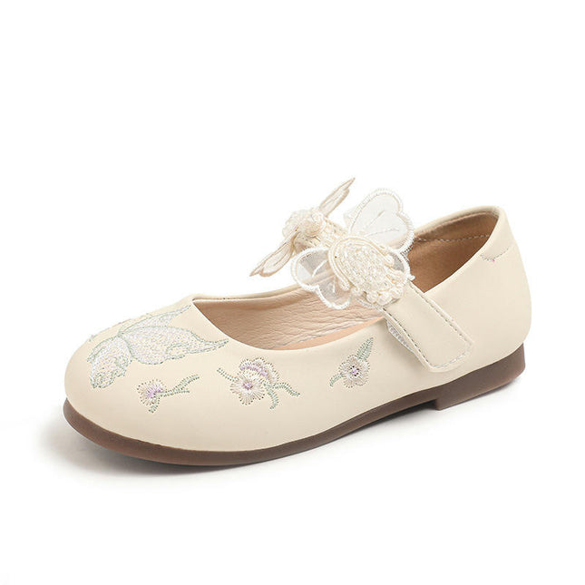 Little Girl Princess Shoes Embroidered Butterfly Flower Party Shoes