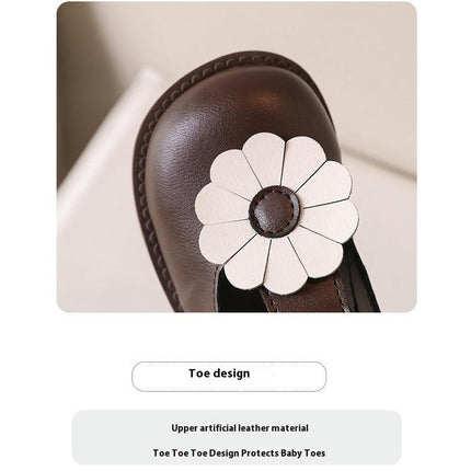 Girls Princess Shoes Cute Flowers Mary Jane Non Slip Dress Shoes