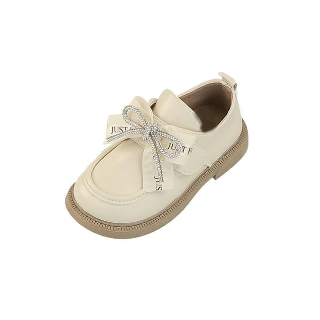 Girls Party Dress Shoes Cute Bow Tie Soft Bottom Faux Leather Shoes
