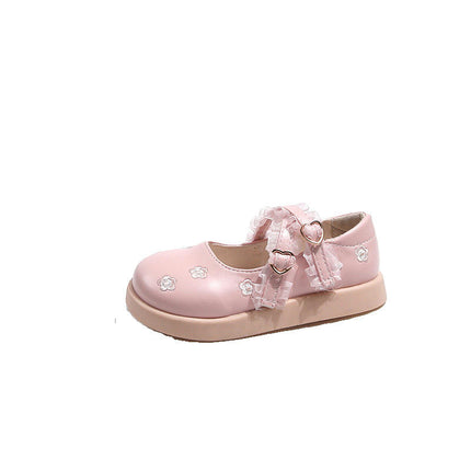 Casual Flat Cross Strap Mary Jane Princess Shoes for Little Girls