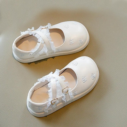Casual Flat Cross Strap Mary Jane Princess Shoes for Little Girls