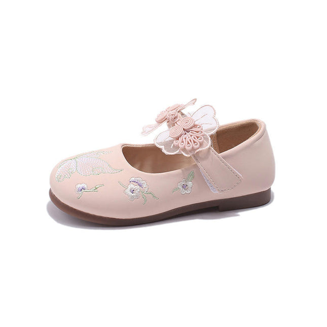 Ancient Style Embroidered Shoes Chinese Style Girl Faux Leather Shoes