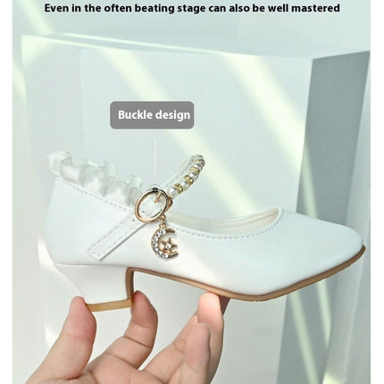 Little Girls Faux Leather Shoes Wedding Party Pumps Princess Shoes