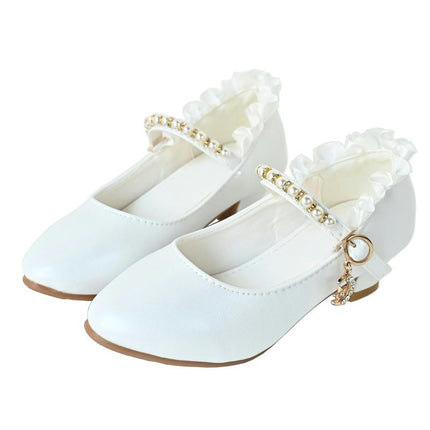Little Girls Faux Leather Shoes Wedding Party Pumps Princess Shoes