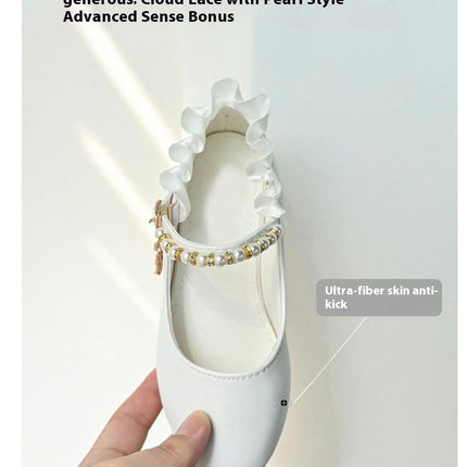 Little Girls Faux Leather Shoes Wedding Party Pumps Princess Shoes