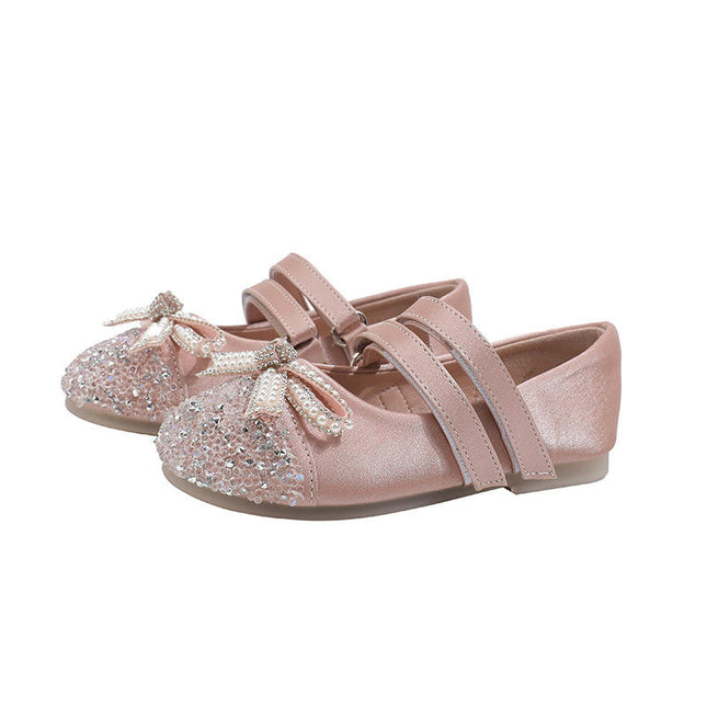 Girls Mary Jane Princess Ballet Flats Shoes School Party Faux Leather Shoes