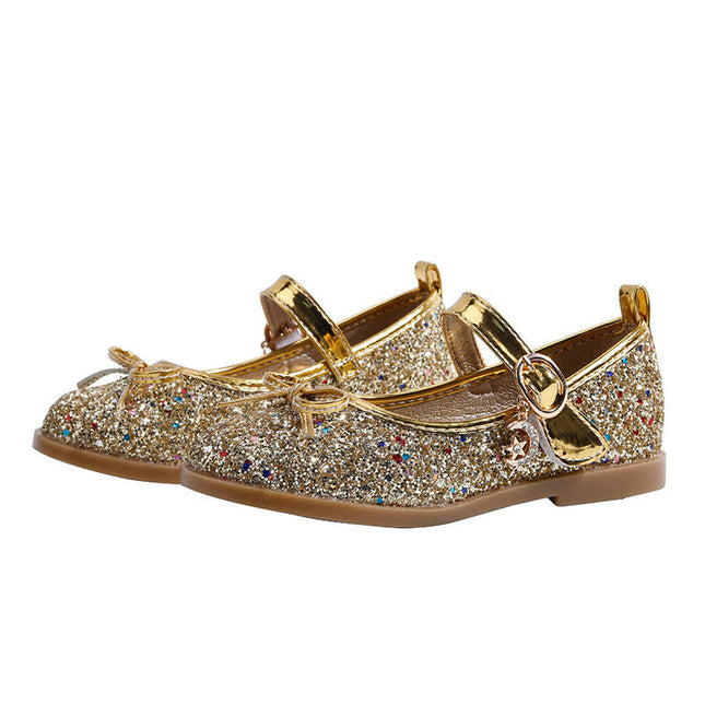 Little Girls Mary Jane Ballerina Flats Shoes School Party Faux Leather Shoes