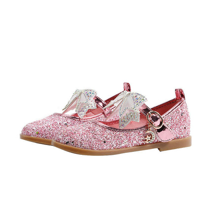 Girl Shoes with Low Heel Rhinestones Ballerina Flats Princess Shoes