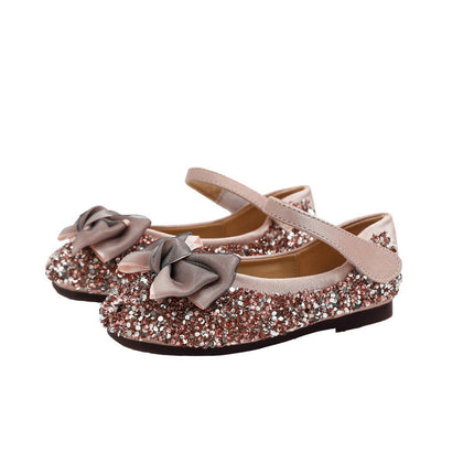 Girls Dress Shoes Cute Bow Crystal for Wedding Birthday Party Princess Shoes