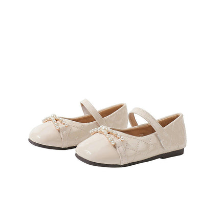 Girls Faux Leather Shoes Soft Soled Bowknot Casual Princess Shoes