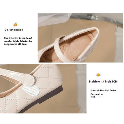 Girls Faux Leather Shoes Soft Soled Bowknot Casual Princess Shoes