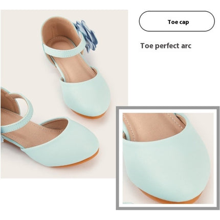 Girls Fashion Flat Shoes Dance Soft Flower Mary Jane Faux Leather Shoes
