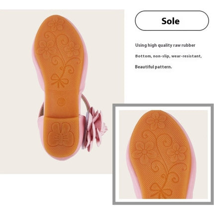 Girls Fashion Flat Shoes Dance Soft Flower Mary Jane Faux Leather Shoes