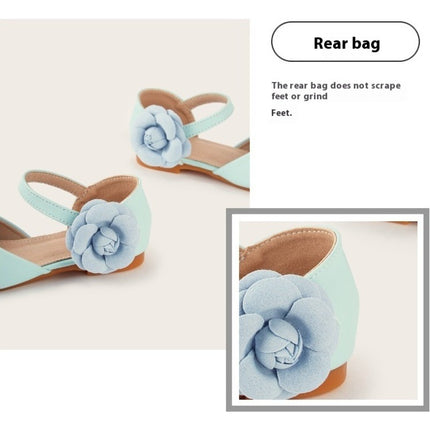 Girls Fashion Flat Shoes Dance Soft Flower Mary Jane Faux Leather Shoes