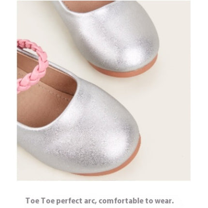 Faux Leather Princess Shoes for Girls Bow Leisure Wedding Party Dress Shoes