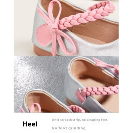 Faux Leather Princess Shoes for Girls Bow Leisure Wedding Party Dress Shoes