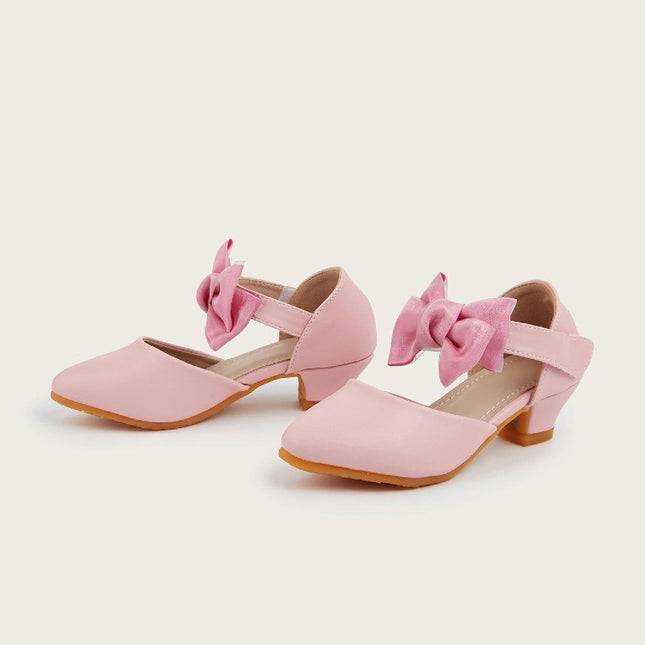Girls Party Wedding School High Heels Faux Leather Shoes Princess Dress Shoes