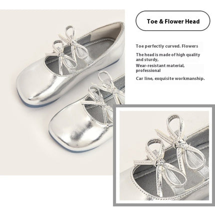 Little Girls Cute Bow Strap Mary Jane Dress Party Faux Leather Princess Shoes