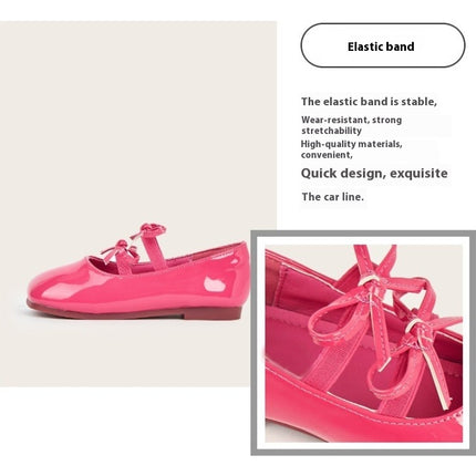 Little Girls Cute Bow Strap Mary Jane Dress Party Faux Leather Princess Shoes