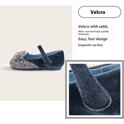 Princess Shoes Crystal Comfortable Soft Soled Little Girls Flat Single Shoes