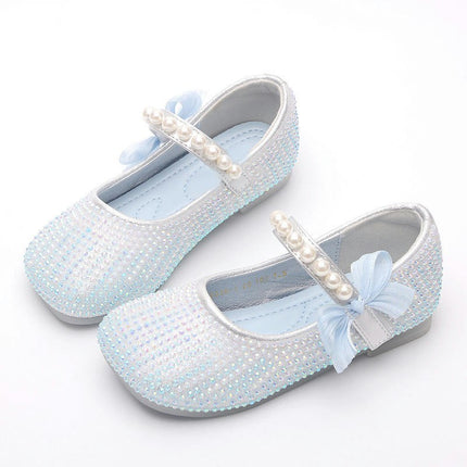 Performance for Girls Shoes Pearl Rhinestones Shining Faux Leather Princess Shoes
