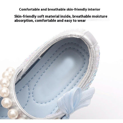 Performance for Girls Shoes Pearl Rhinestones Shining Faux Leather Princess Shoes