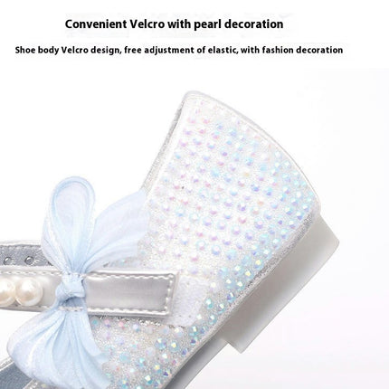 Performance for Girls Shoes Pearl Rhinestones Shining Faux Leather Princess Shoes