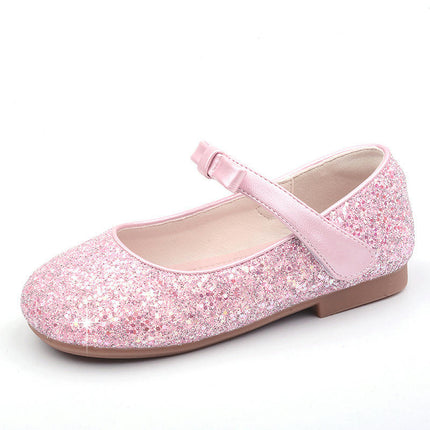 Toddler Flower Girls Dress Shoes Mary Jane Princess Flats Faux Leather Shoes