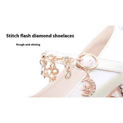 Little Kids Girls Dress Pumps Glitter Sequins Princess Party Dance Faux Leather Shoes