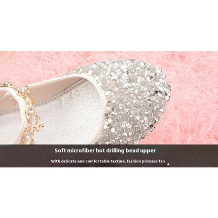 Little Girls Dress Shoes Glitter Party High Heels Princess Faux Leather Shoes