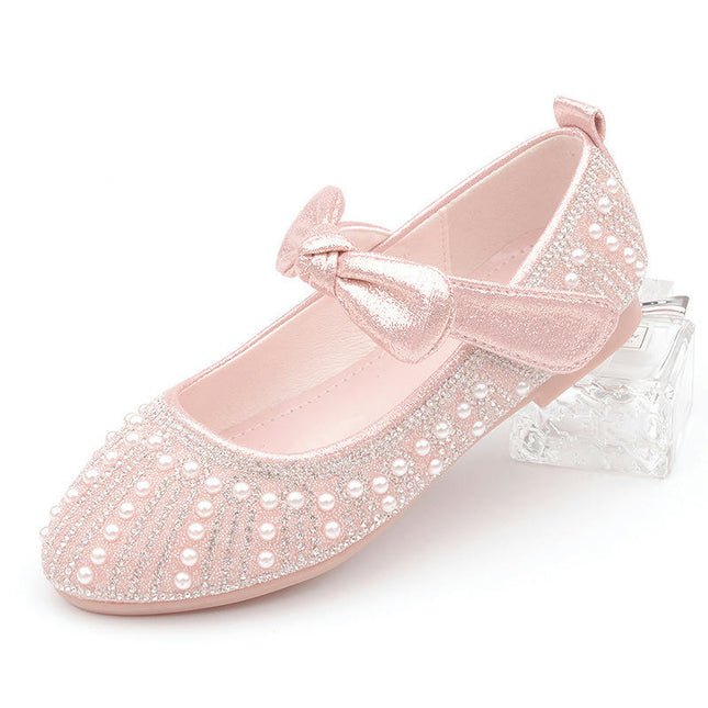 Girls Princess Shoes Cute Elegant Indoor Outdoor Dancing Flats Faux Leather Shoes