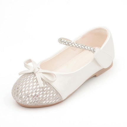 Girls Princess Shoes Dress Low Heels Wedding Dance Mary Jane Faux Leather Shoes